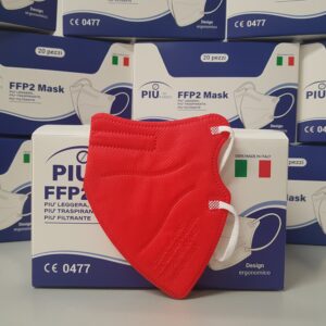 Mascherina Rossa FFP2 Certificata CE - Modello PIU'