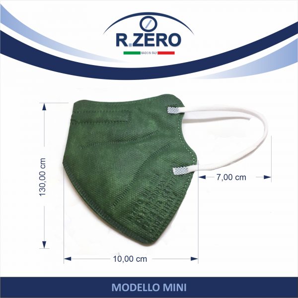 Mascherina Verde FFP2 Certificata CE - Modello MINI
