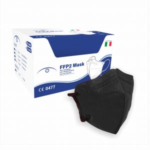 Mascherina Total Black FFP2 Certificata CE  - Modello PIU'