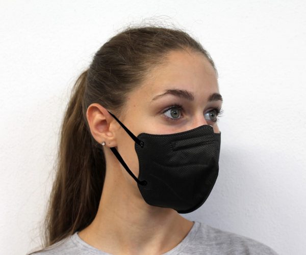 Mascherina Total Black FFP2 Certificata CE  - Modello PIU' - immagine 2